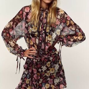 ZARA Floral Print Mini Dress